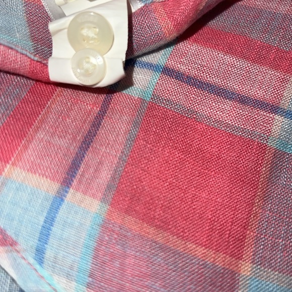 Vineyard vines classic fit Murray button down linen shirt plaid size M - Picture 9 of 9